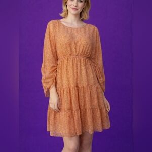 ANNIEWEAR Fairycore Chiffon Dolman Sleeve Babydoll Tiered High Waist Dress